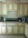 Wood Cabinets Faux in Antique White Closeup